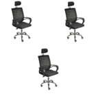 Kit 3 Cadeiras De Escritório Oficial Secretaria Diretor Roma