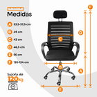 Kit 3 Cadeiras De Escritório Secretaria Diretor Roma Ergonômi