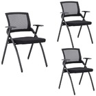 Kit 3 Cadeiras De Escritório Universitária Dobrável Tela Mash