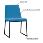 Kit 3 Cadeiras De Jantar Decorativa Base Aço Preto Javé Linho