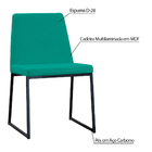 Kit 3 Cadeiras De Jantar Decorativa Base Aço Preto Javé Linho