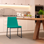 Kit 3 Cadeiras De Jantar Decorativa Base Aço Preto Javé Linho