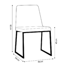 Kit 3 Cadeiras De Jantar Decorativa Base Aço Preto Javé Linho