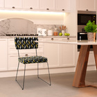 Kit 3 Cadeiras De Jantar Decorativa Base Aço Preto Luigi Sued