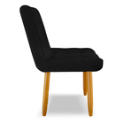 Kit 3 Cadeiras De Jantar Eames Estofada Suede Preto - Montana