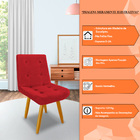 Kit 3 Cadeiras De Jantar Eames Estofada Suede Vermelho - Mont