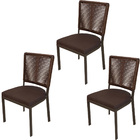 Kit 3 Cadeiras De Jantar Em Alumínio Itapema Corda Estofado M