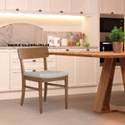 Kit 3 Cadeiras De Jantar Em Madeira Blues Poliéster Off White