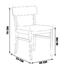 Kit 3 Cadeiras De Jantar Em Madeira Blues Poliéster Off White