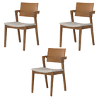 Kit 3 Cadeiras De Jantar Encosto Laminado Demetra Poliéster O