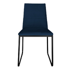 Kit 3 Cadeiras De Jantar Estofada Lille Base Preta Veludo Azu