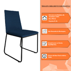 Kit 3 Cadeiras De Jantar Estofada Lille Base Preta Veludo Azu