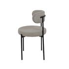 Kit 3 Cadeiras De Jantar Linho Cinza Camelia Com Encosto Curv