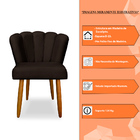 Kit 3 Cadeiras De Jantar Pétala Estofada Pés Palito Veludo -