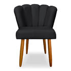 Kit 3 Cadeiras De Jantar Pétala Estofada Pés Palito Veludo -