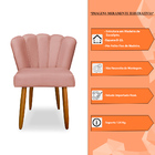 Kit 3 Cadeiras De Jantar Pétala Estofada Pés Palito Veludo Ro