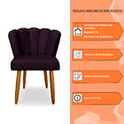 Kit 3 Cadeiras De Jantar Pétala Estofada Pés Palito Veludo Ro