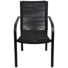 Kit 3 Cadeiras De Jardim Em Alumínio Parati Corda Preto Alumi