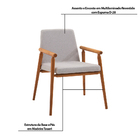 Kit 3 Cadeiras Decorativa Sala De Jantar Sidnei Linho Cinza G