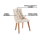 Kit 3 Cadeiras Decorativa Sala De Jantar Tower Linho Bege - G