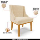 Kit 3 Cadeiras Decorativas Sala De Jantar Base Fixa De Madeir