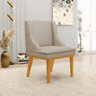 Kit 3 Cadeiras Decorativas Sala De Jantar Base Fixa De Madeir