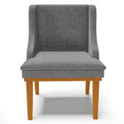 Kit 3 Cadeiras Decorativas Sala De Jantar Base Fixa De Madeir