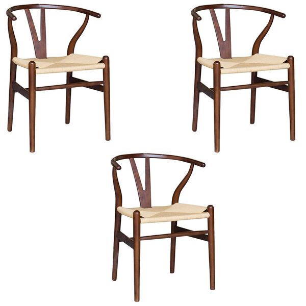 Kit 3 Cadeiras Decorativas Sala De Jantar E Cozinha Bella Mad