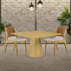 Kit 3 Cadeiras Decorativas Sala De Jantar Madeira Maciça Bruy