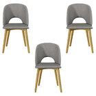 Kit 3 Cadeiras Decorativas Sala De Jantar Madeira Maciça Hada