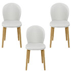 Kit 3 Cadeiras Decorativas Sala De Jantar Madeira Maciça Pusk