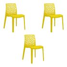 Kit 3 Cadeiras Decorativas Sala E Cozinha Cruzzer (pp) Amarel