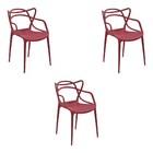 Kit 3 Cadeiras Decorativas Sala E Cozinha Feliti (pp) Cereja