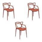 Kit 3 Cadeiras Decorativas Sala E Cozinha Feliti (pp) Laranja