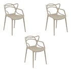 Kit 3 Cadeiras Decorativas Sala E Cozinha Feliti (pp) Nude G5