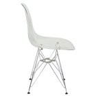 Kit 3 Cadeiras Eames Cristal Transparente Eiffel Base Metal C