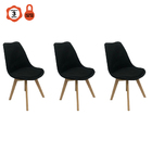Kit 3 Cadeiras Eames Eiffel Leda Saarinen Design Em Veludo Pr