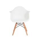 Kit 3 Cadeiras Eiffel Eames Daw C/braço Branca Base Madeira S