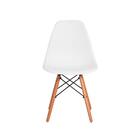 Kit 3 Cadeiras Eiffel Eames DSW Branco Base Madeira