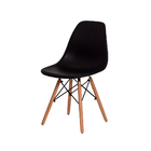 Kit 3 Cadeiras Eiffel Eames DSW Preta Base Madeira
