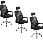 Kit 3 Cadeiras Escritório Diretor Tela Mesh Encosto