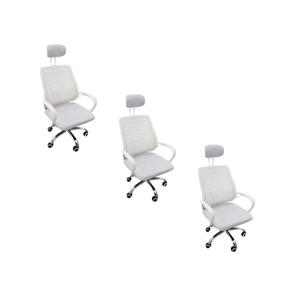 Kit 3 Cadeiras Escritório Oficial Diretor Mesh Encosto