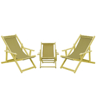 Kit 3 Cadeiras Espreguiçadeira Dobrável Madeira Maciça Natura