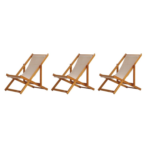 Kit 3 Cadeiras Espreguiçadeira Preguiçosa Dobrável Sem Braço