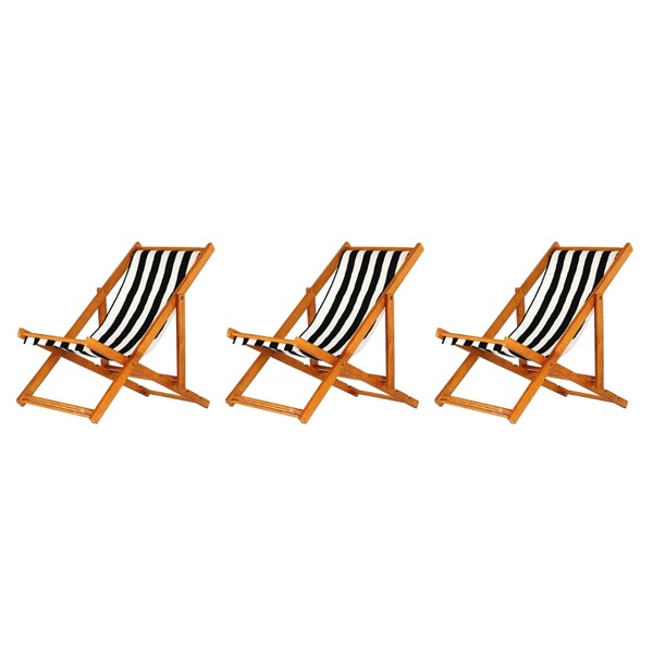 Kit 3 Cadeiras Espreguiçadeira Preguiçosa Dobrável Sem Braço