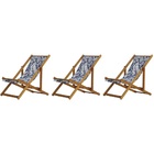 Kit 3 Cadeiras Espreguiçadeira Preguiçosa Dobrável Sem Braço