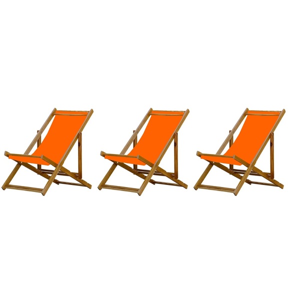 Kit 3 Cadeiras Espreguiçadeira Preguiçosa Dobrável Sem Braço