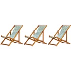 Kit 3 Cadeiras Espreguiçadeira Preguiçosa Dobrável Sem Braço