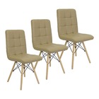 Kit 3 Cadeiras Gomos Eiffel Eames Fitz Dublin Estofada Base M