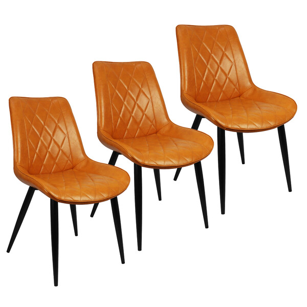 Kit 3 Cadeiras Haifa Livia Tábata Poltrona Estofada Pu Vintag